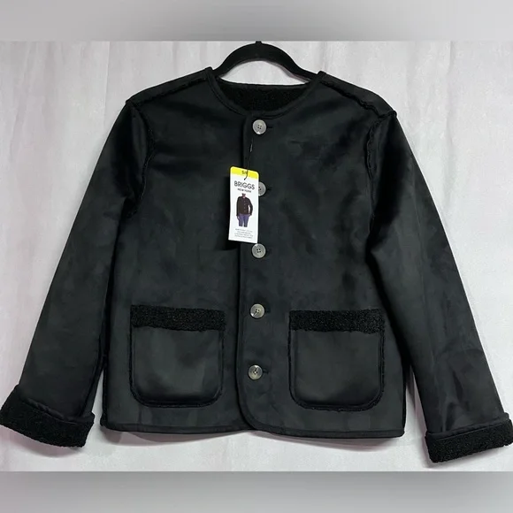 Briggs New York Women's Reversible Sherpa and Suede Jacket NWT - Picture 4 of 11